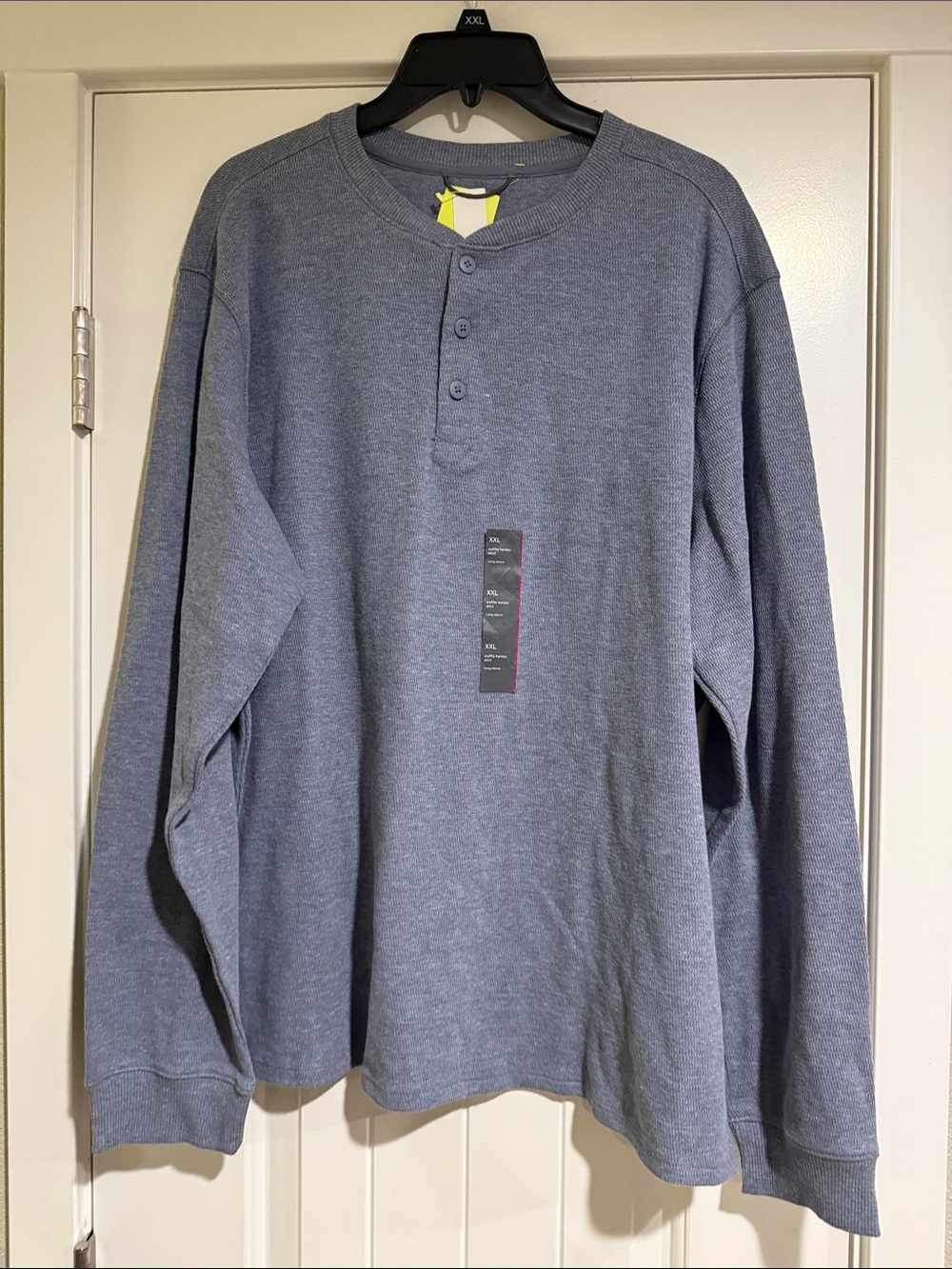 all in motion Long-Sleeve Henley Shirt - Heather Blue
